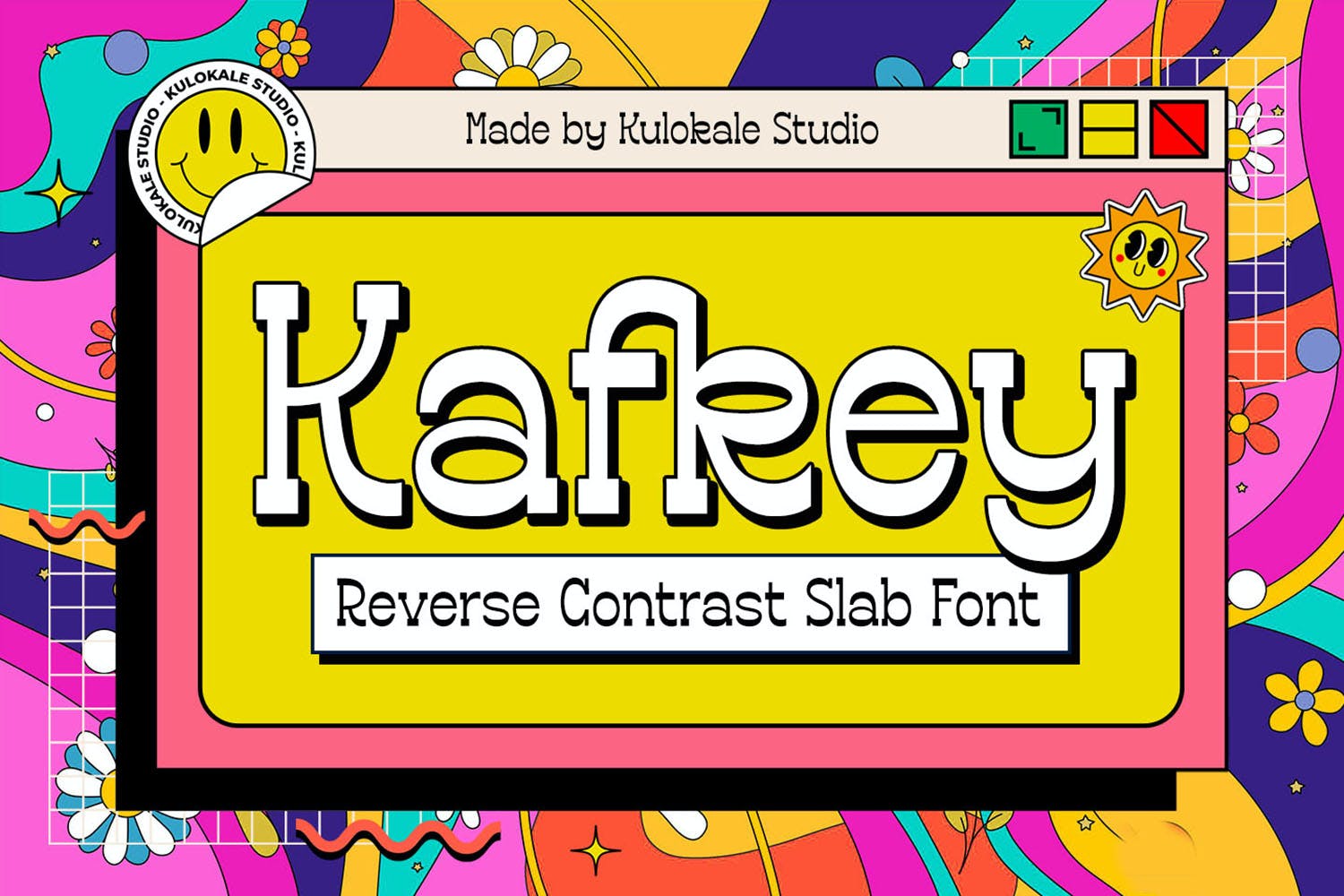 复古品牌包装标题设计衬线英文字体 Kafkey - Retro Display Slab Serif Font_img_2