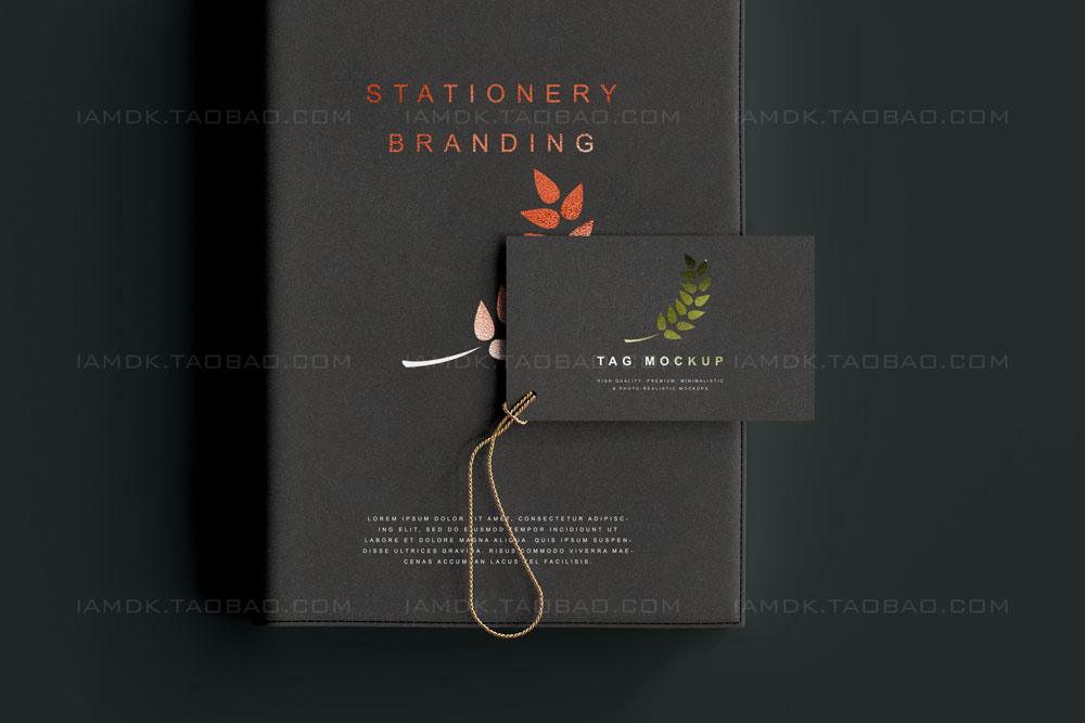 119款暗黑品牌VI标志Logo设计笔记本名片信纸展示贴图PSD样机模板 Stationery Branding Mockup Bundle_img_2