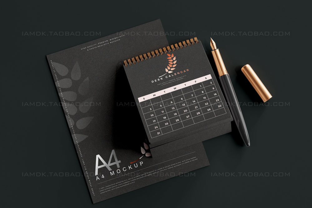 119款暗黑品牌VI标志Logo设计笔记本名片信纸展示贴图PSD样机模板 Stationery Branding Mockup Bundle_img_2