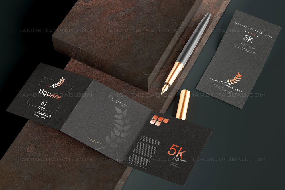 119款暗黑品牌VI标志Logo设计笔记本名片信纸展示贴图PSD样机模板 Stationery Branding Mockup Bundle_img_2