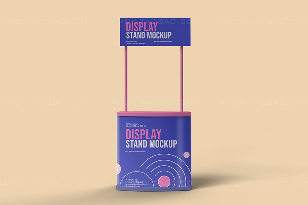 20个逼真展会展台展架接待台作品设计贴图PSD样机模板源文件 Promo Stand Mockups_img_2