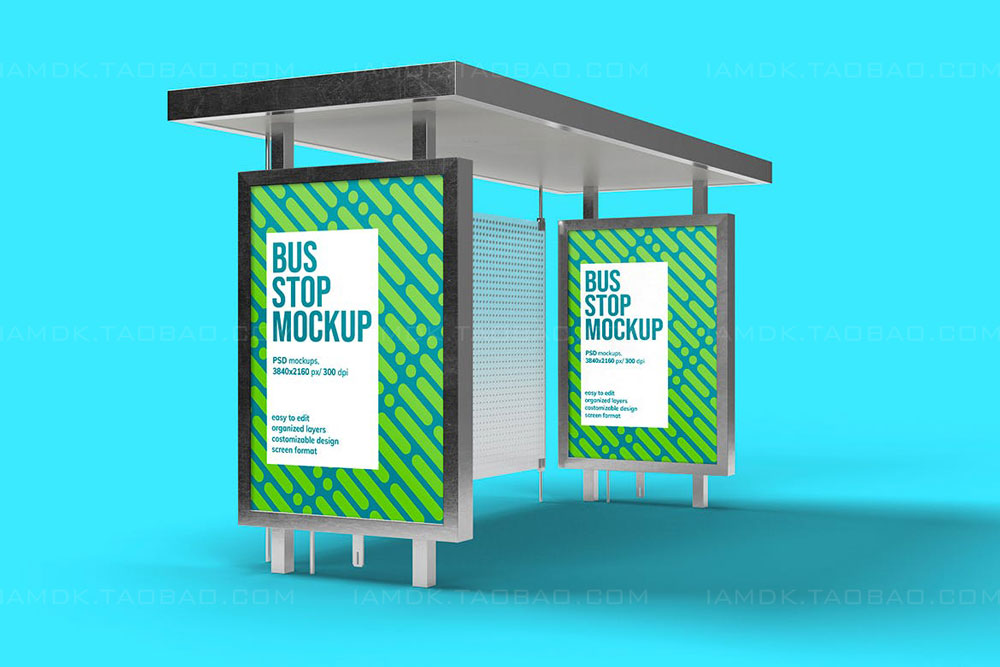 20款城市公交车站灯箱广告牌海报设计展示Ps贴图样机模板 Lightbox & Bus Stop Mockup_img_2