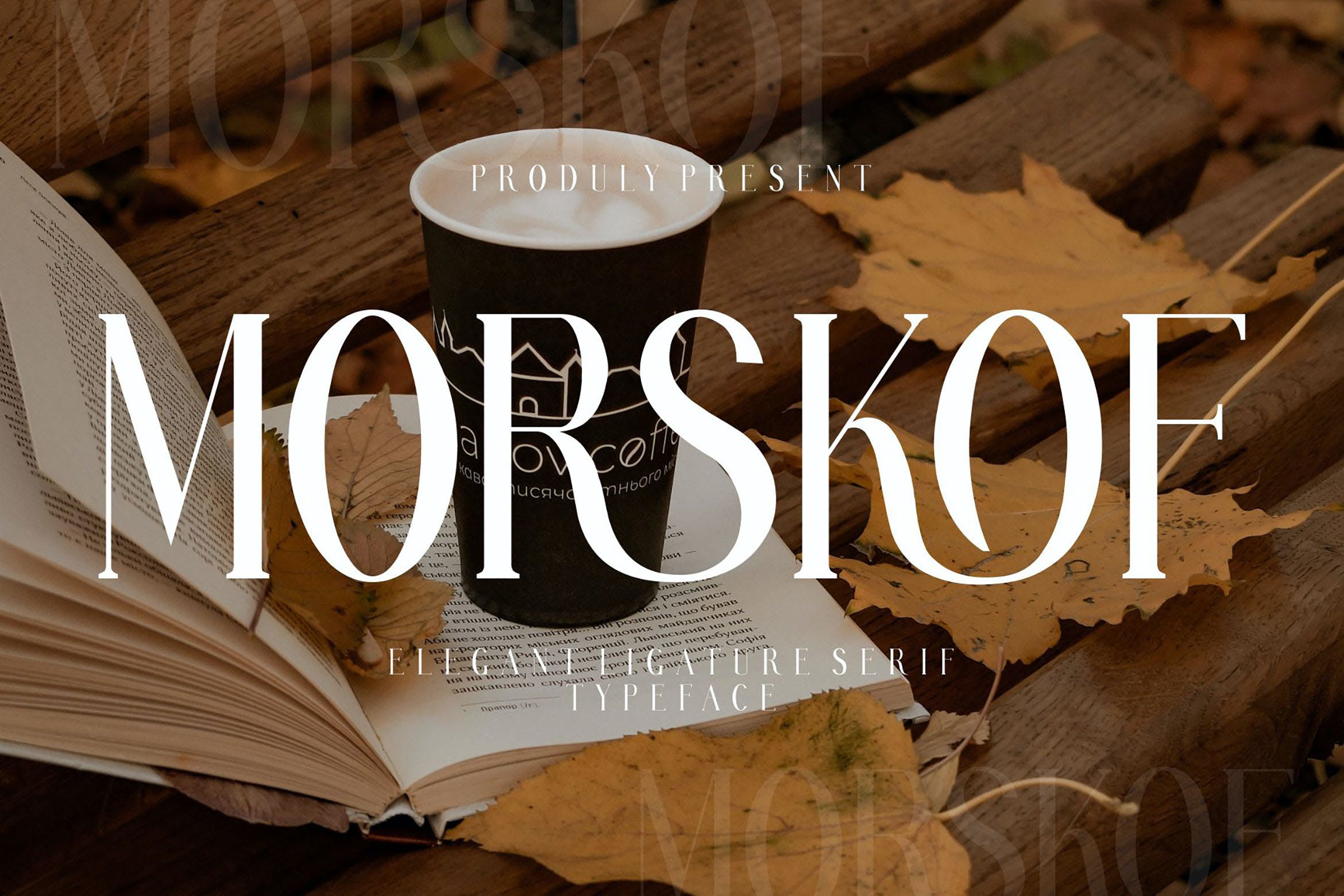 优雅杂志海报徽标logo设计衬线英文字体 MORSKOF Ligature Serif Typeface_img_2