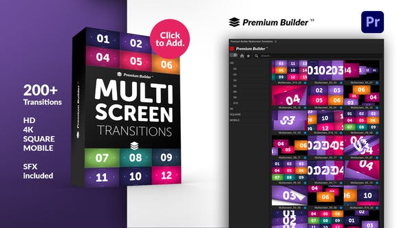 PR脚本-200种视频动态分屏过渡转场预设 PremiumBuilder Multiscreen Transitions for Premiere Pro_img_2