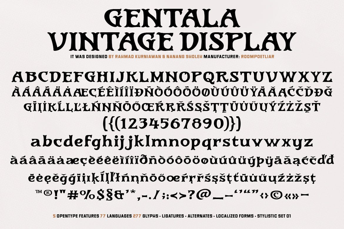 复古广告包装徽标logo设计衬线英文字体 Gentala Vintage Font_img_2