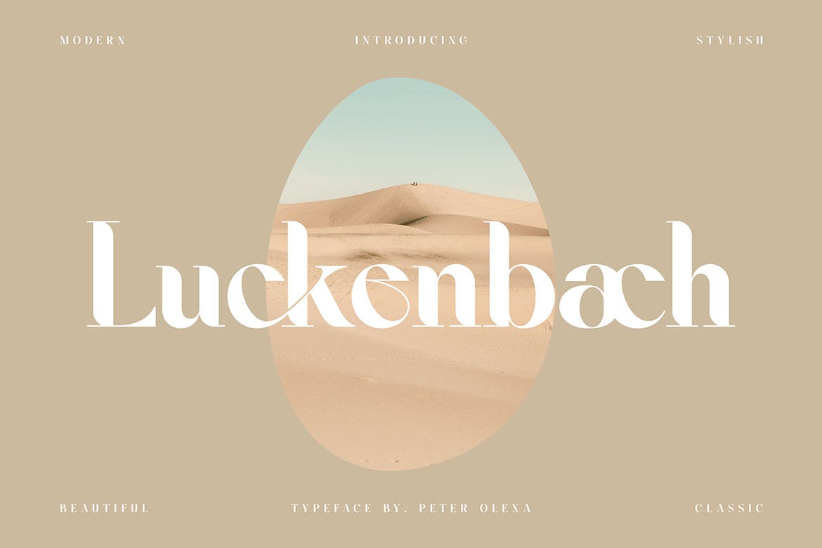 时尚品牌标识标题设计衬线英文字体 Luckenbach - Modern Serif Font_img_2