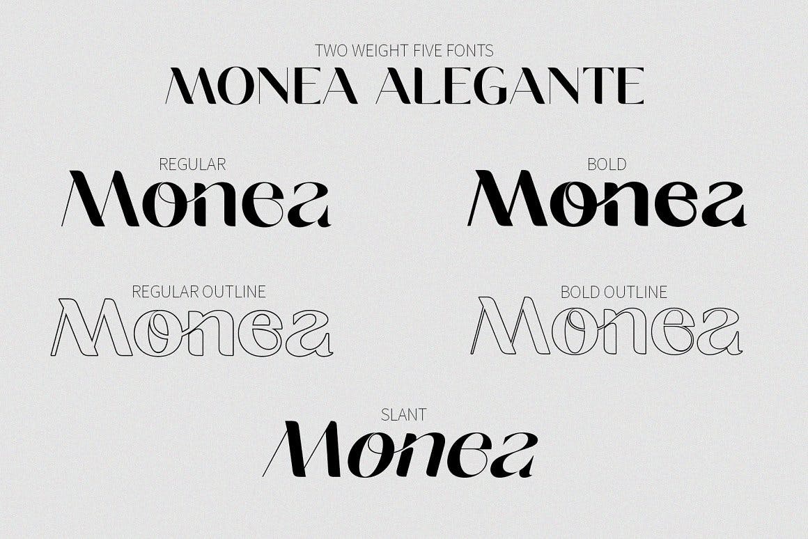 现代复古杂志品牌包装设计无衬线英文字体 Monea Alegante_img_2