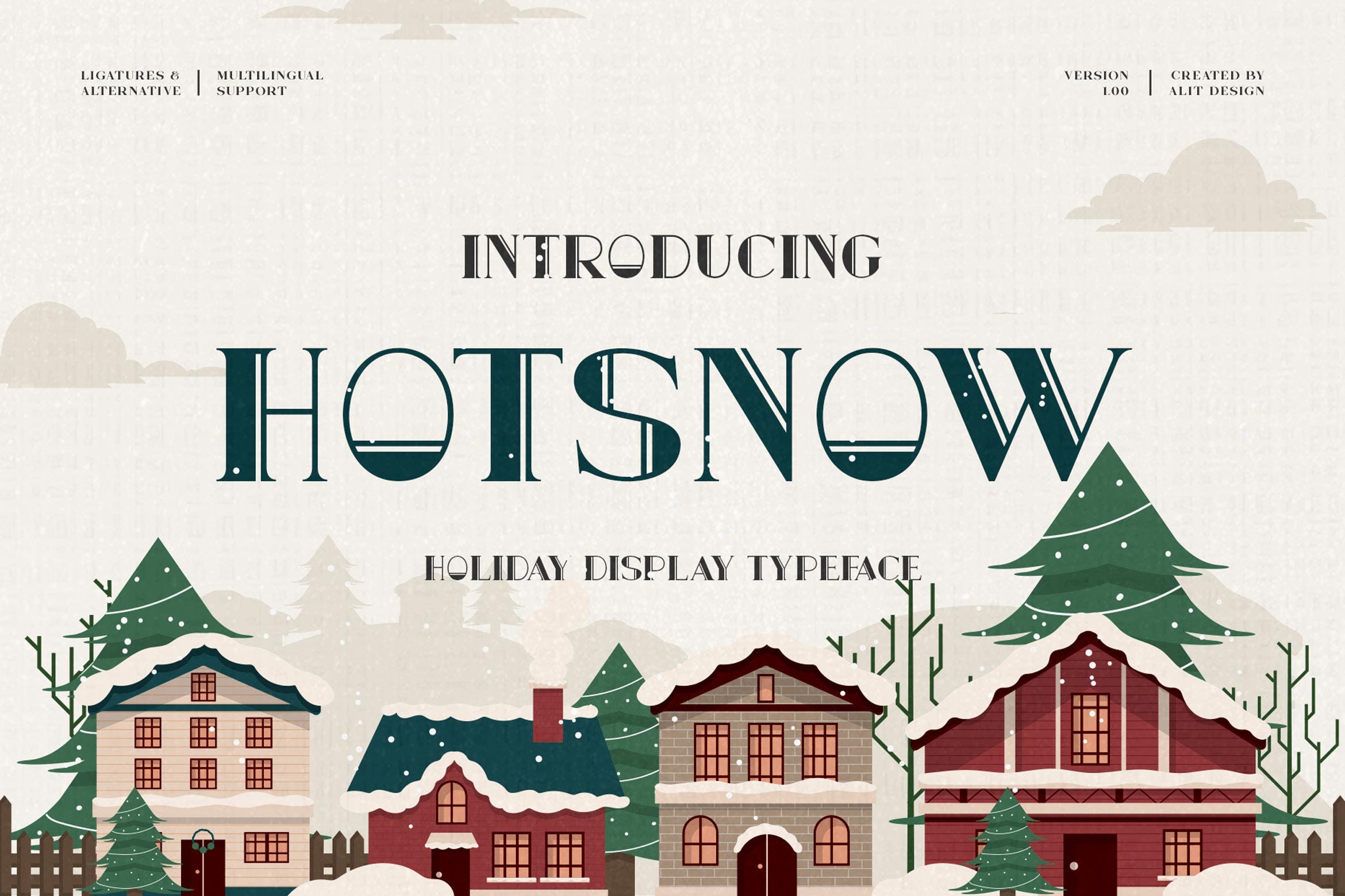 现代海报标志贺卡设计衬线英文字体 Hot Snow Typeface_img_2