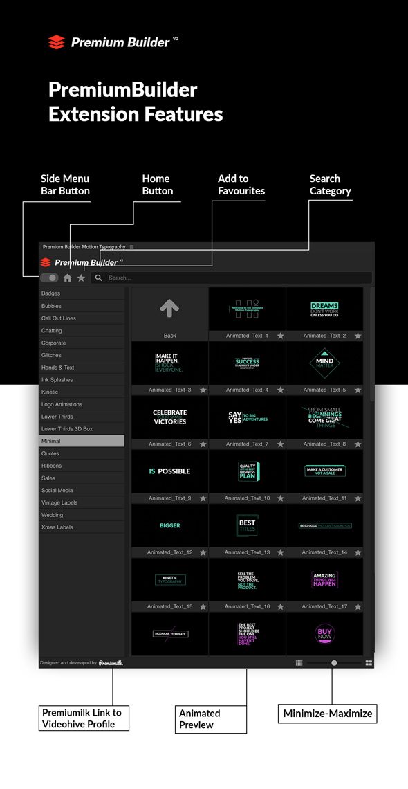 PR脚本-300文字图形标志运动排版基本图形工具包 PremiumBuilder Motion Typography Essential Graphics Mogrt V3_img_2