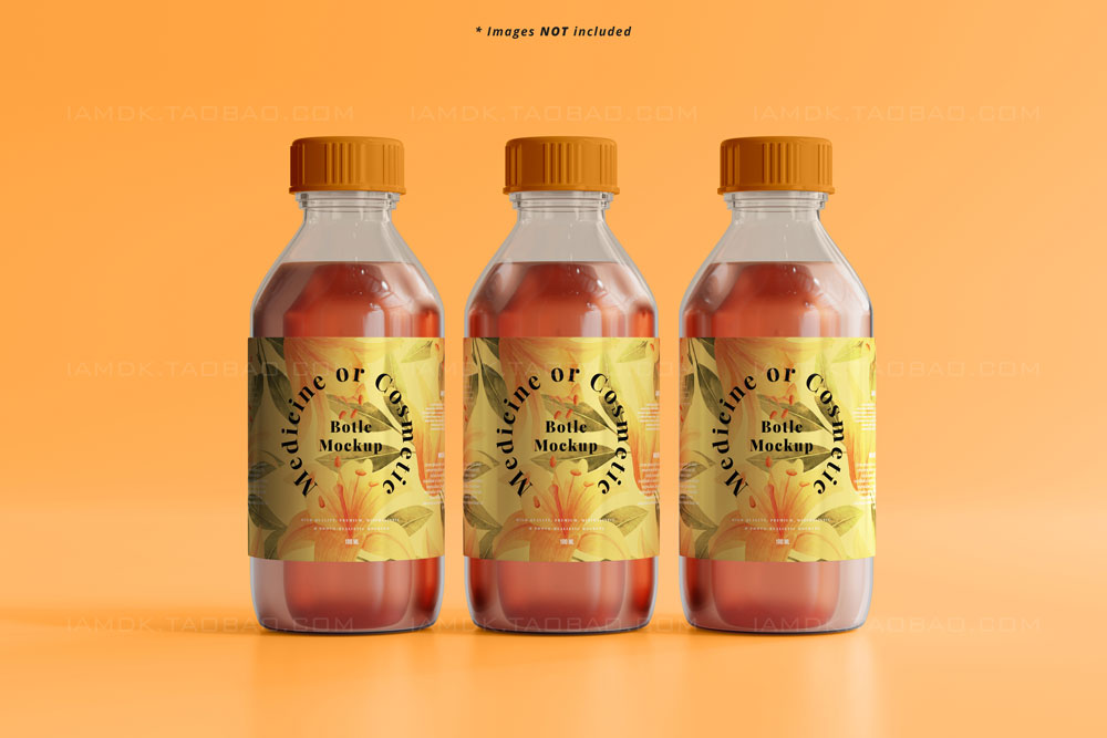 9款时尚果汁饮料药物塑料瓶标签贴纸设计展示样机模板 Medicine Bottle Mockup_img_2