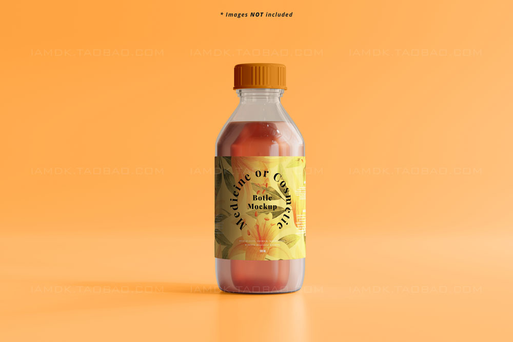 9款时尚果汁饮料药物塑料瓶标签贴纸设计展示样机模板 Medicine Bottle Mockup_img_2