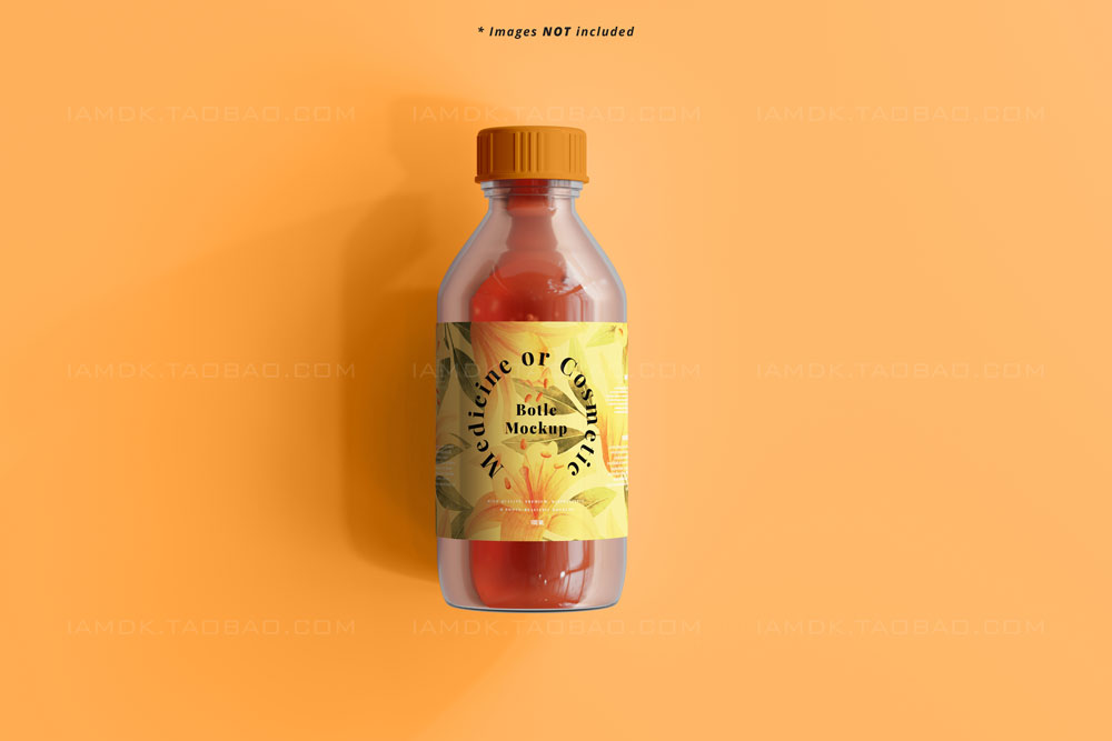 9款时尚果汁饮料药物塑料瓶标签贴纸设计展示样机模板 Medicine Bottle Mockup_img_2