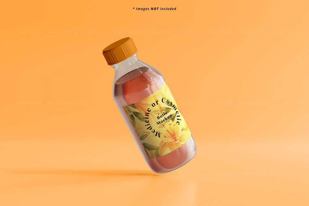 9款时尚果汁饮料药物塑料瓶标签贴纸设计展示样机模板 Medicine Bottle Mockup_img_2