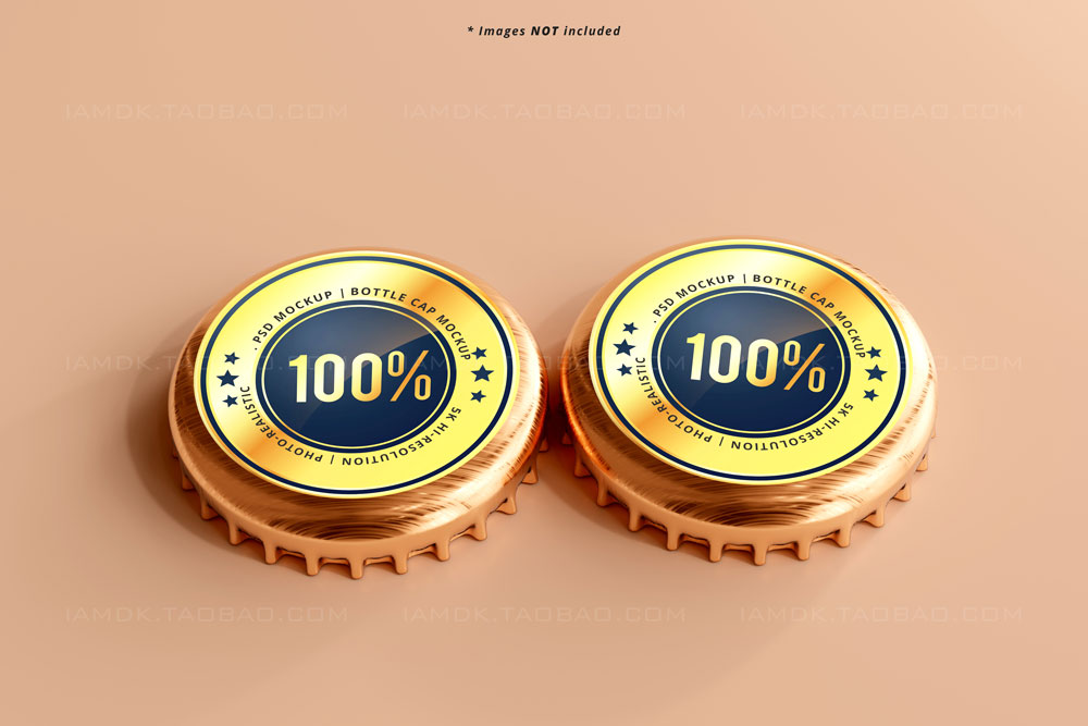 8款饮料啤酒瓶金属盖徽标Logo贴图样机模板 Bottle Caps Mockup_img_2