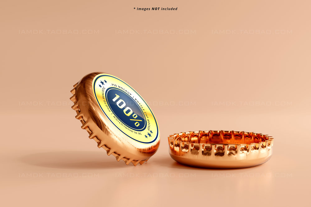 8款饮料啤酒瓶金属盖徽标Logo贴图样机模板 Bottle Caps Mockup_img_2