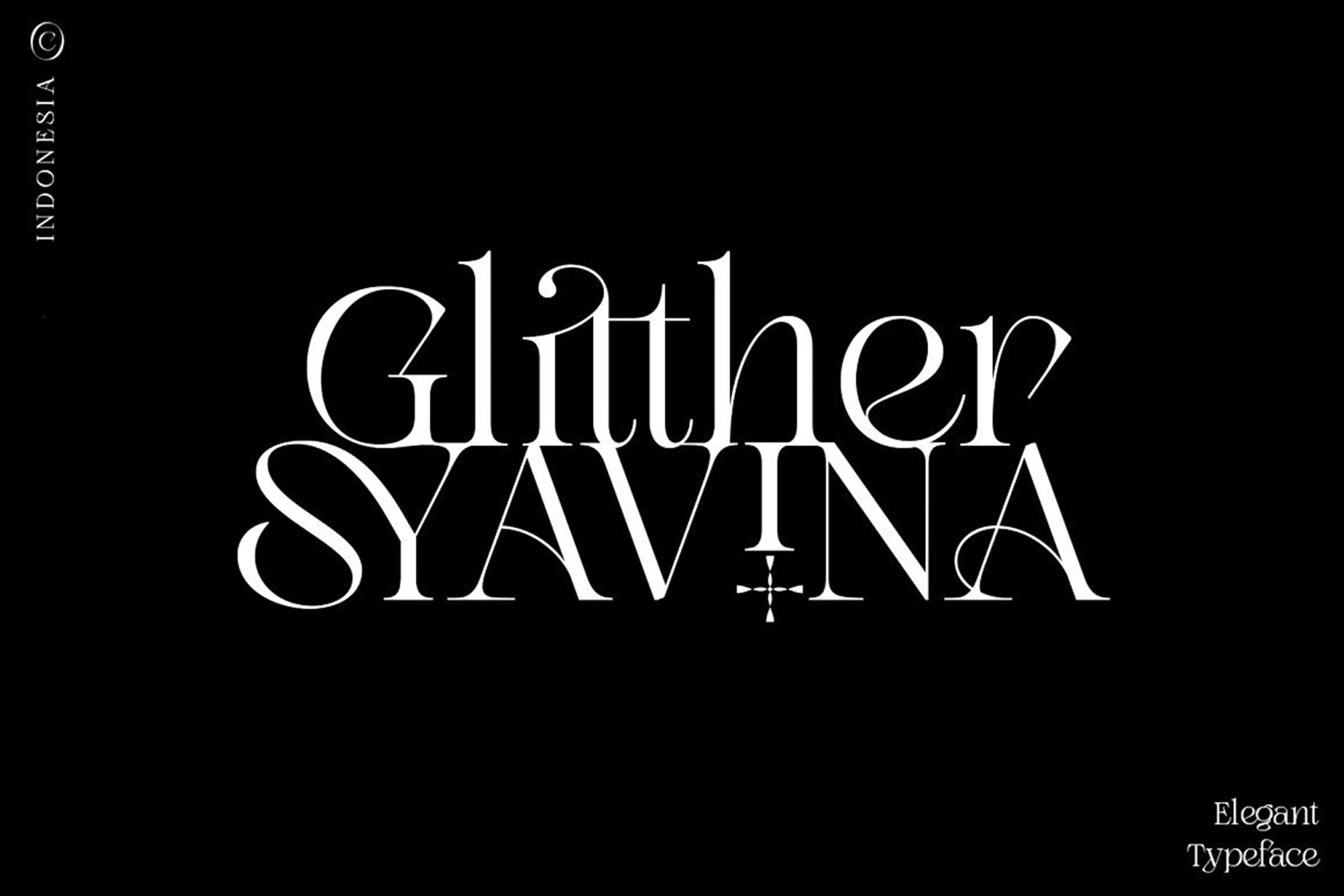 现代复古杂志品牌标志设计衬线英文字体 Glitther Syavina_img_2