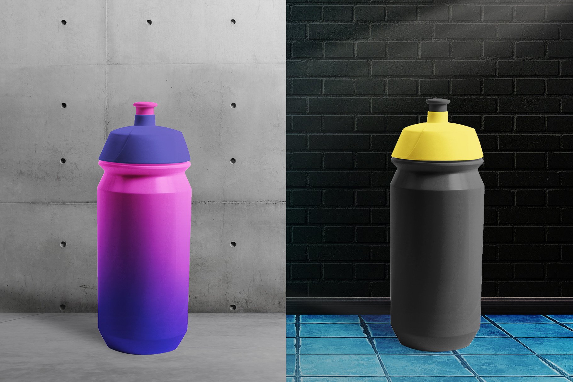 骑自行车水杯外观设计展示贴图样机源文件 Biker Water Bottle Mockup_img_2