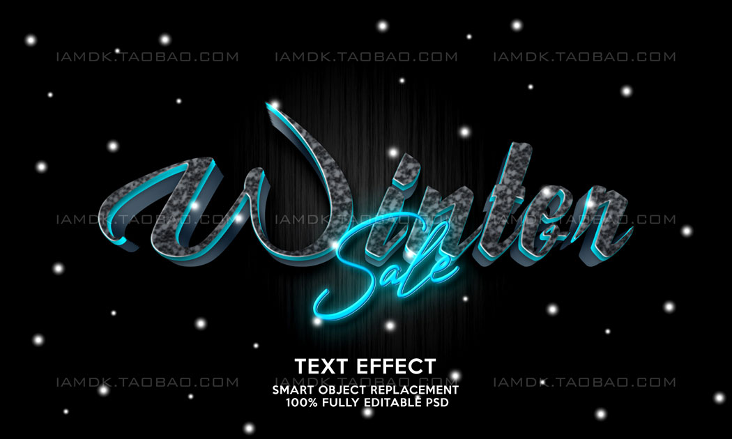 9款质感3D立体海报电影标题徽标Logo设计PSD样机模板 Text Effect vol.6_img_2
