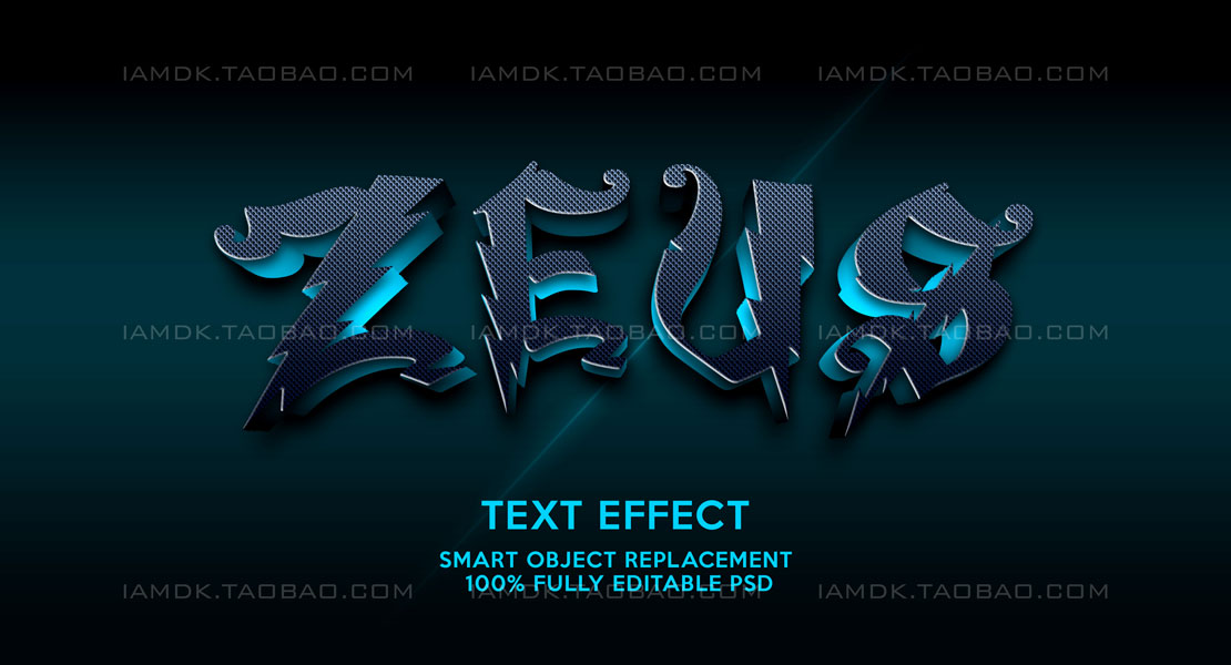 9款质感3D立体海报电影标题徽标Logo设计PSD样机模板 Text Effect vol.6_img_2