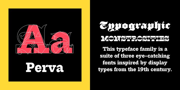 复古英伦欧式巴洛克哥特朋克逆反差英文字体安装包PS设计素材 Perva Font Family_img_2