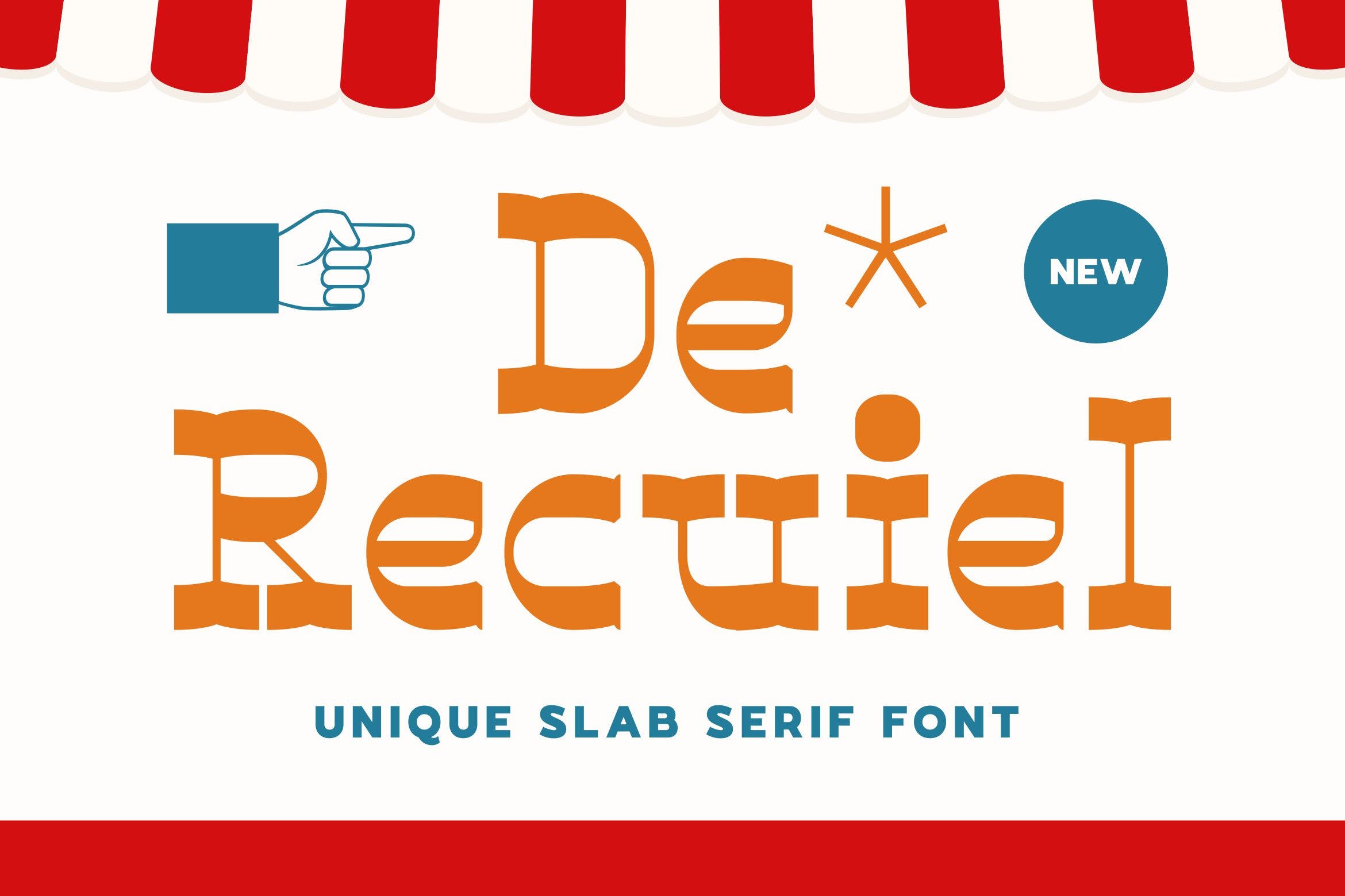 现代逆反差海报封面徽标logo设计衬线英文字体 De Recuiel - Unique Slab Serif_img_2