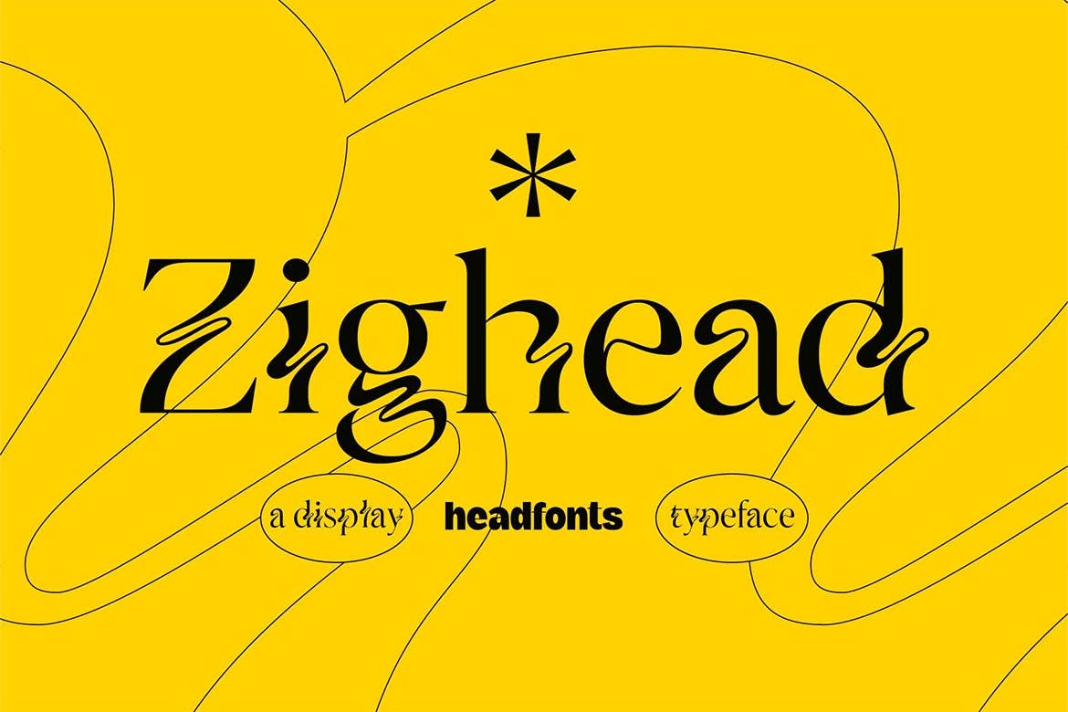 复古海报标识品牌设计衬线英文字体 Zighead Display Font_img_2