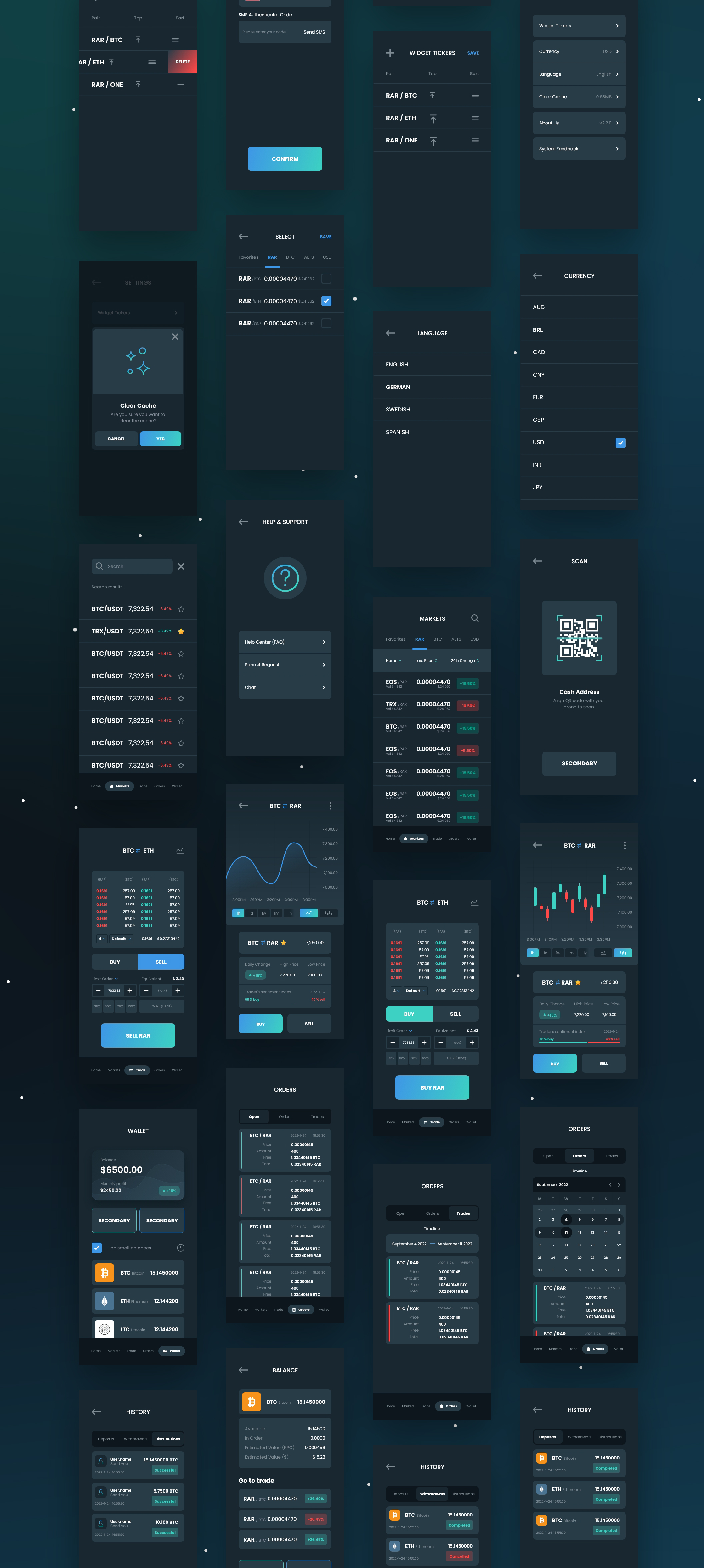 创意加密货币金融软件APP界面设计模板 Cryptocurrency UI Kit - Rarry_img_2