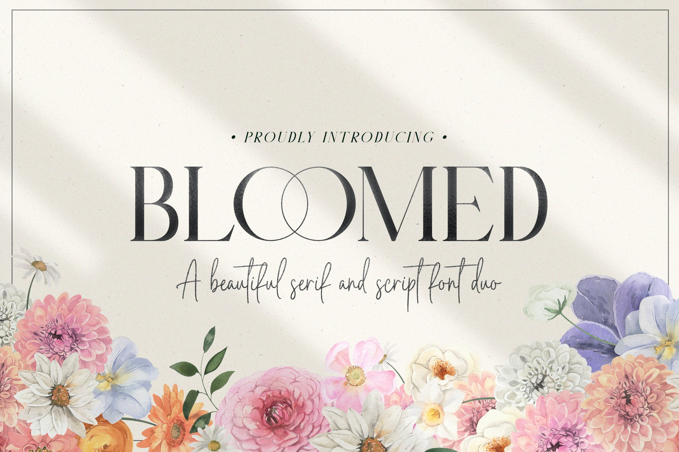 现代优雅杂志海报徽标logo设计衬线英文字体 Bloomed Font Duo_img_2