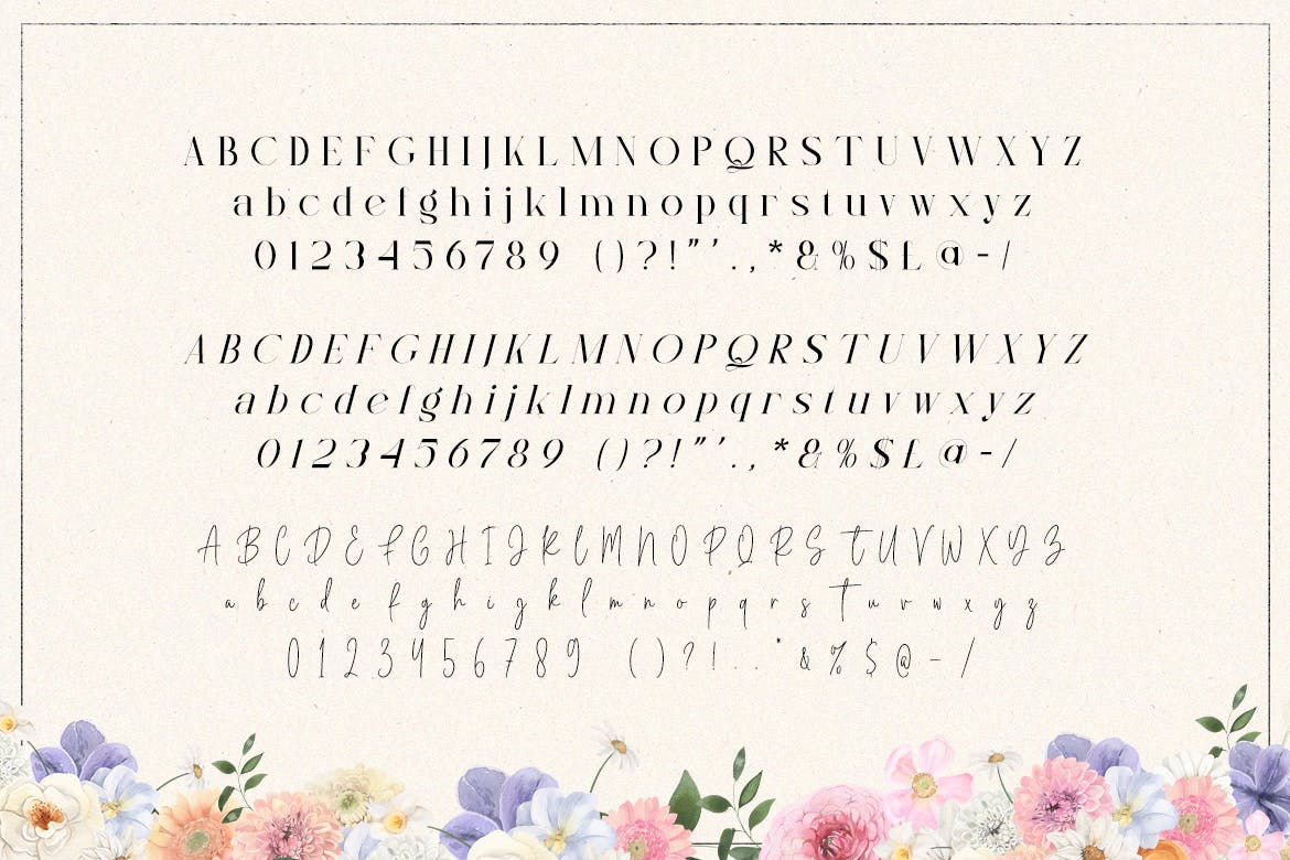 现代优雅杂志海报徽标logo设计衬线英文字体 Bloomed Font Duo_img_2