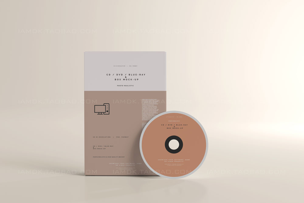 10款软件光盘CD包装盒设计展示贴图PSD样机模板 Software Box And Disk Mockup_img_2