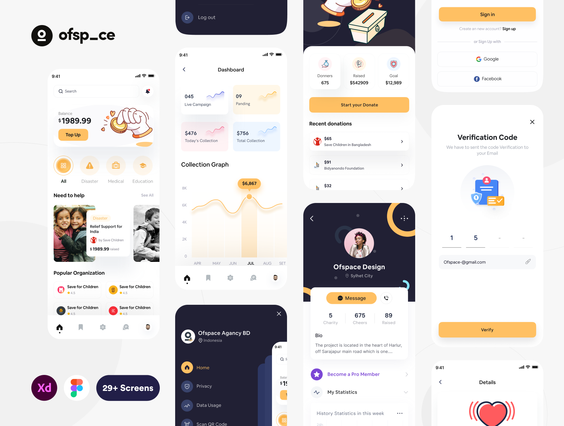 众筹应用程序APP界面设计UI套件 Crowdfunding App UI Design Kit_img_2