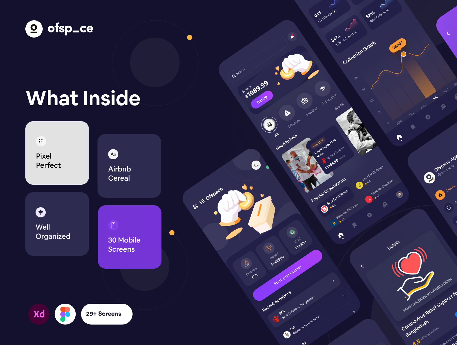 众筹应用程序APP界面设计UI套件 Crowdfunding App UI Design Kit_img_2