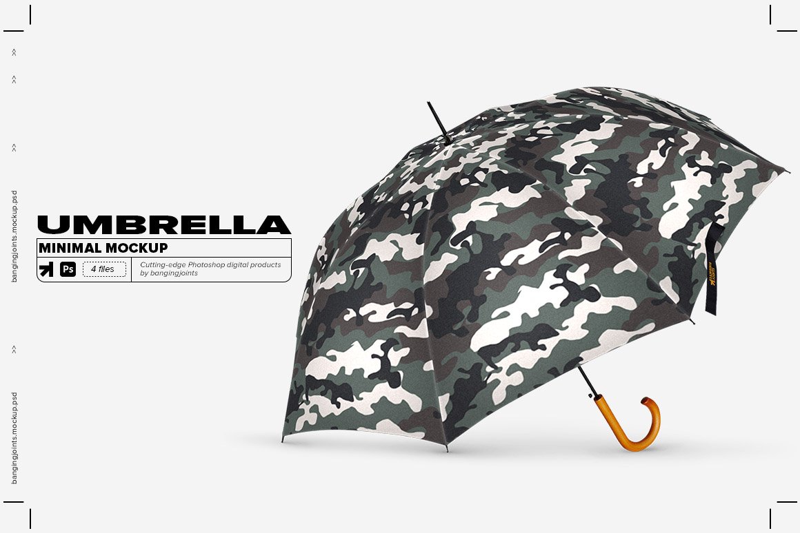 逼真太阳雨伞印花图案设计展示样机模板 Umbrella Mockup_img_2