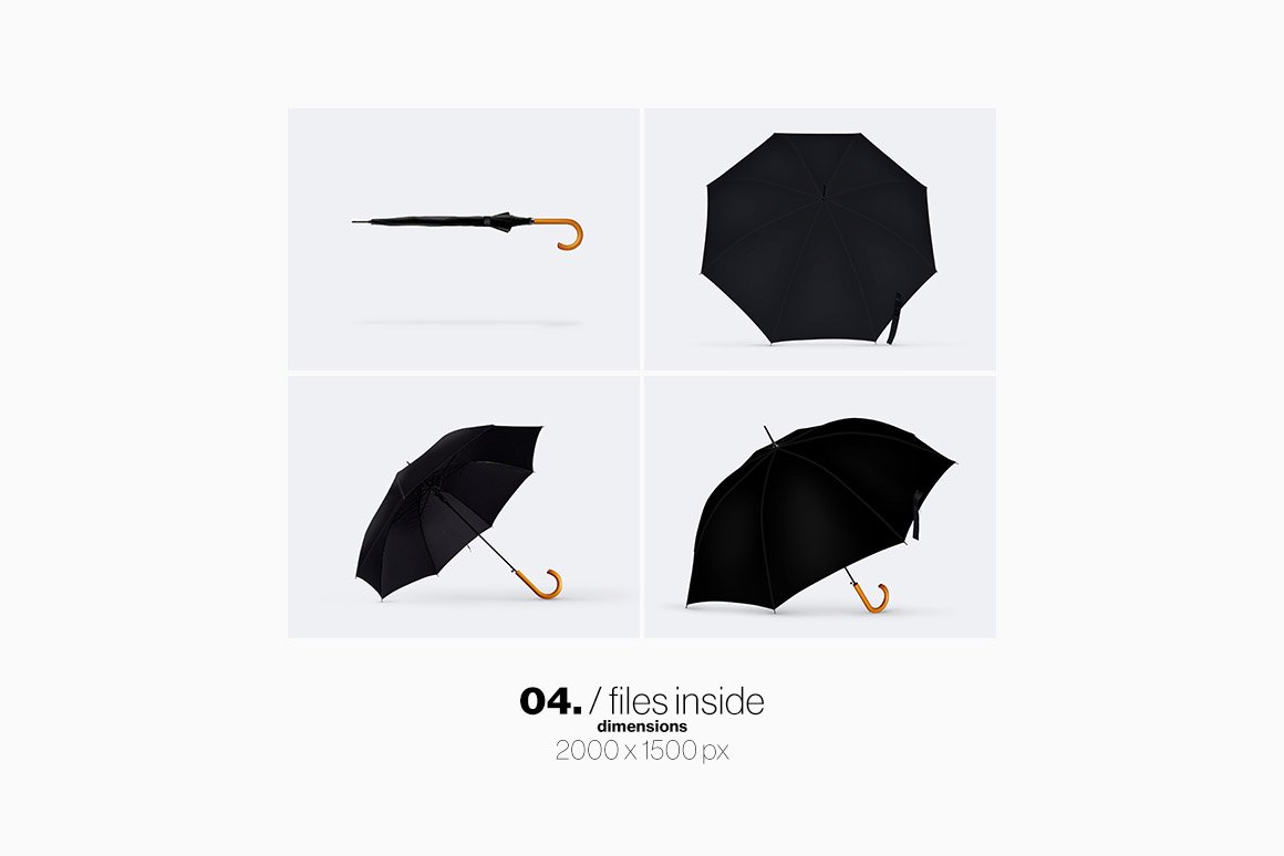 逼真太阳雨伞印花图案设计展示样机模板 Umbrella Mockup_img_2