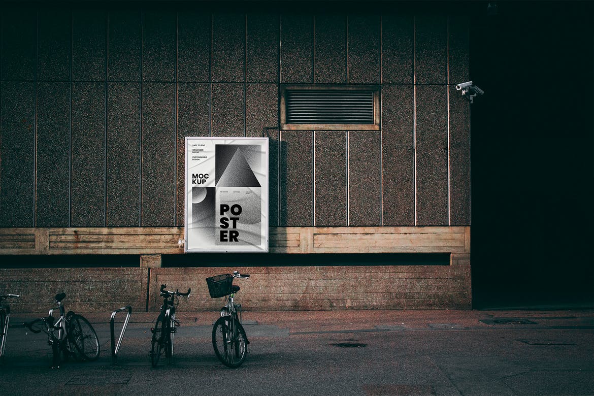 9款现代时尚街头墙贴传单海报广告设计展示贴图PSD样机模板 Poster Mockup Set_img_2