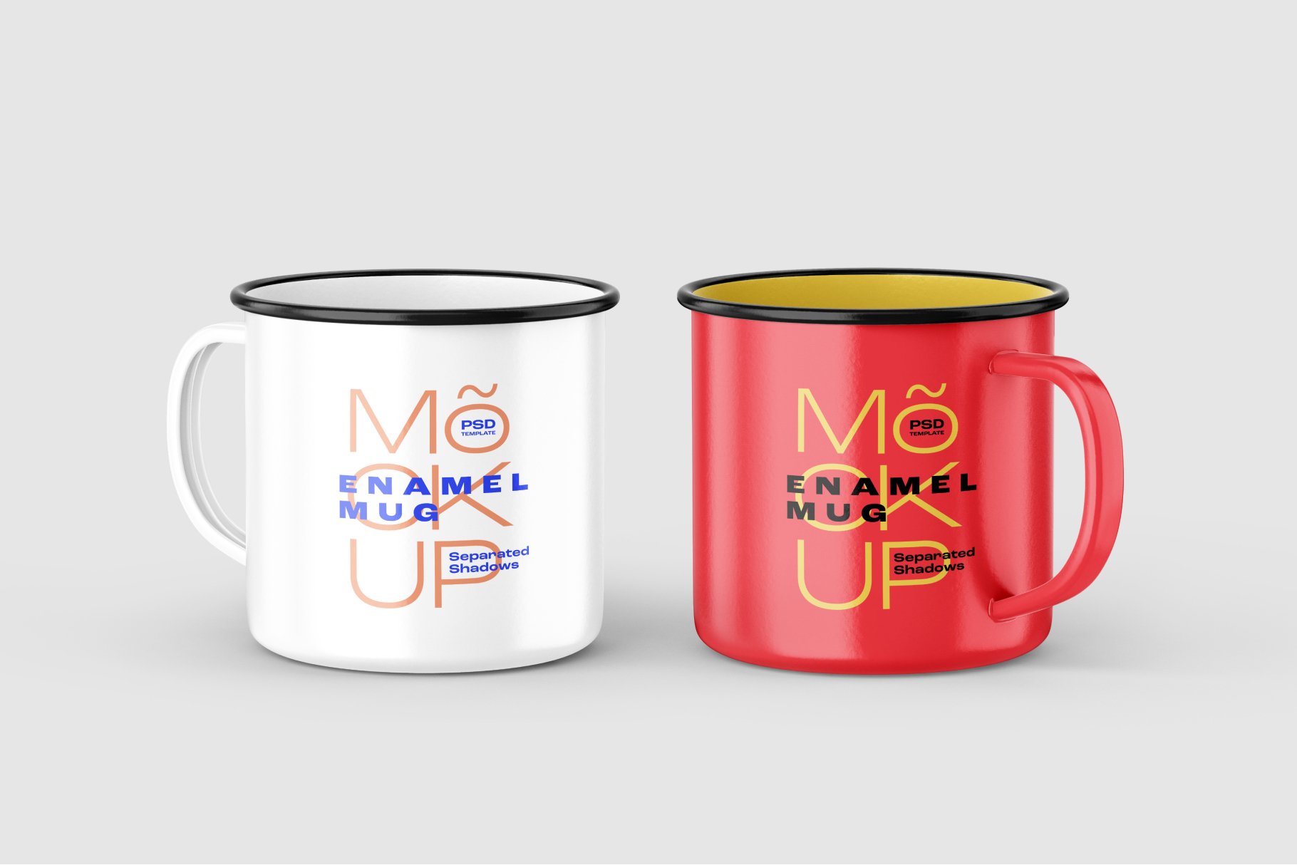 8款经典品牌Logo设计搪瓷杯马克咖啡杯场景展示Ps智能贴图样机模板 Enamel Mug Mockup Set_img_2