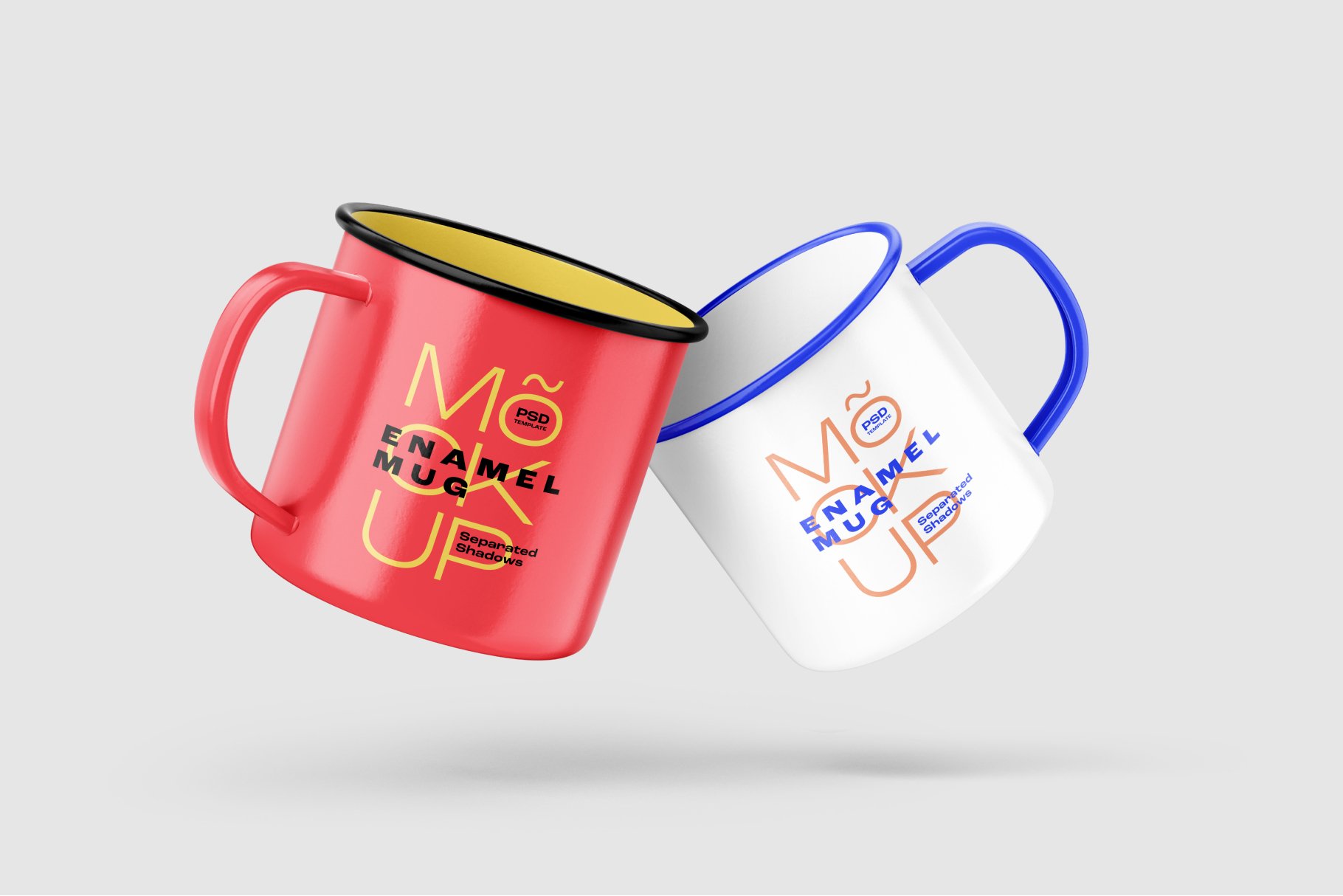 8款经典品牌Logo设计搪瓷杯马克咖啡杯场景展示Ps智能贴图样机模板 Enamel Mug Mockup Set_img_2