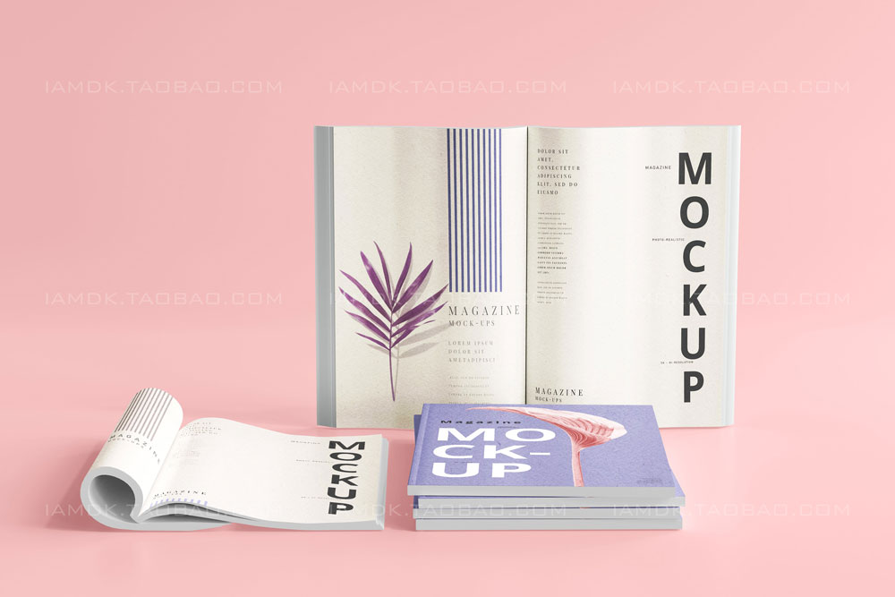 35款时尚产品目录宣传画册书籍封面设计展示Ps智能贴图样机模板 Magazine Mockups_img_2