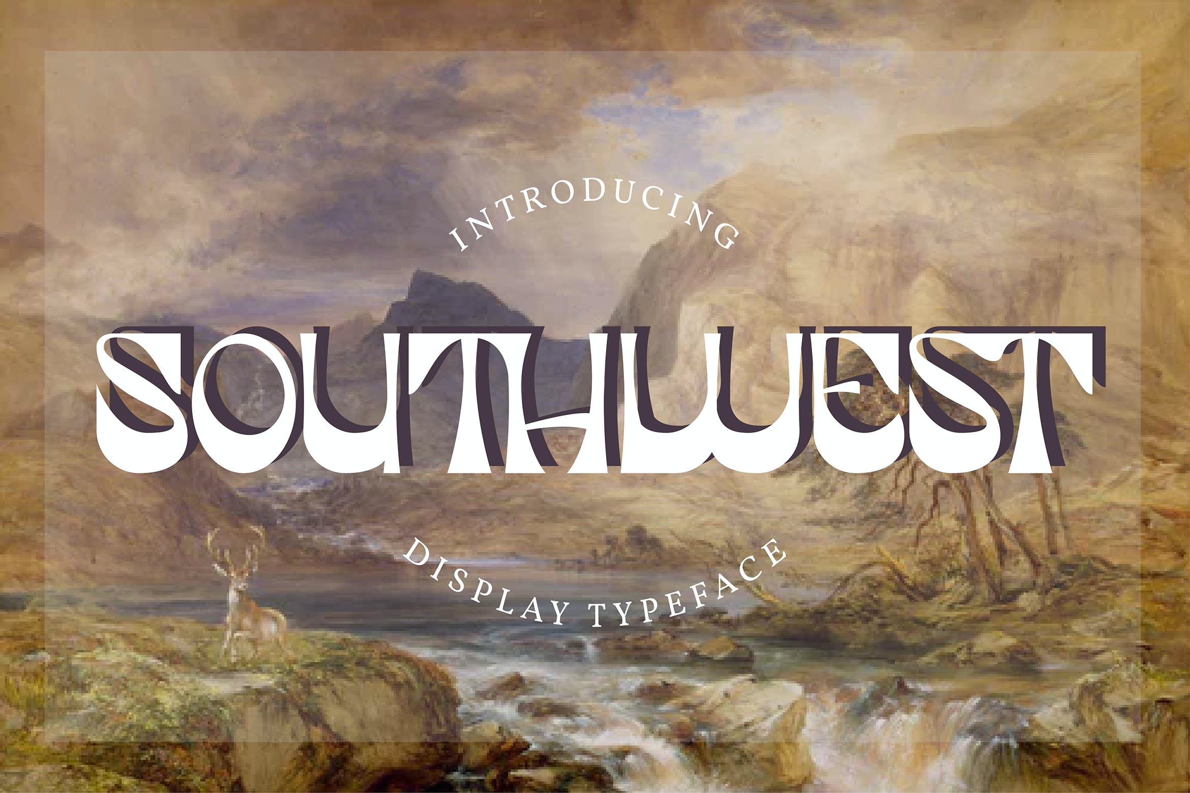 现代书法风格品牌海报邀请函设计无衬线英文字体 Southwest  Display Typeface Font_img_2