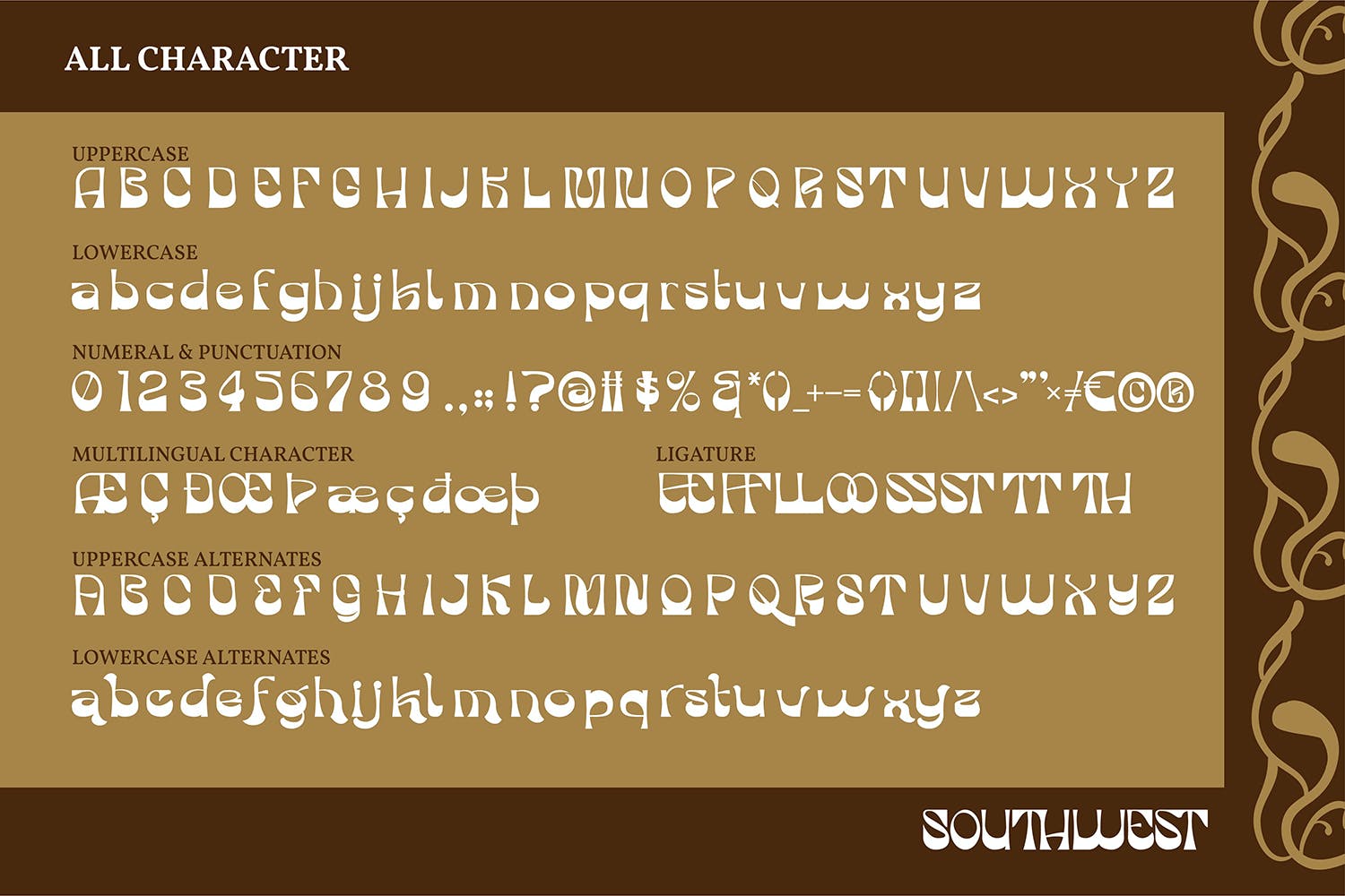 现代书法风格品牌海报邀请函设计无衬线英文字体 Southwest  Display Typeface Font_img_2