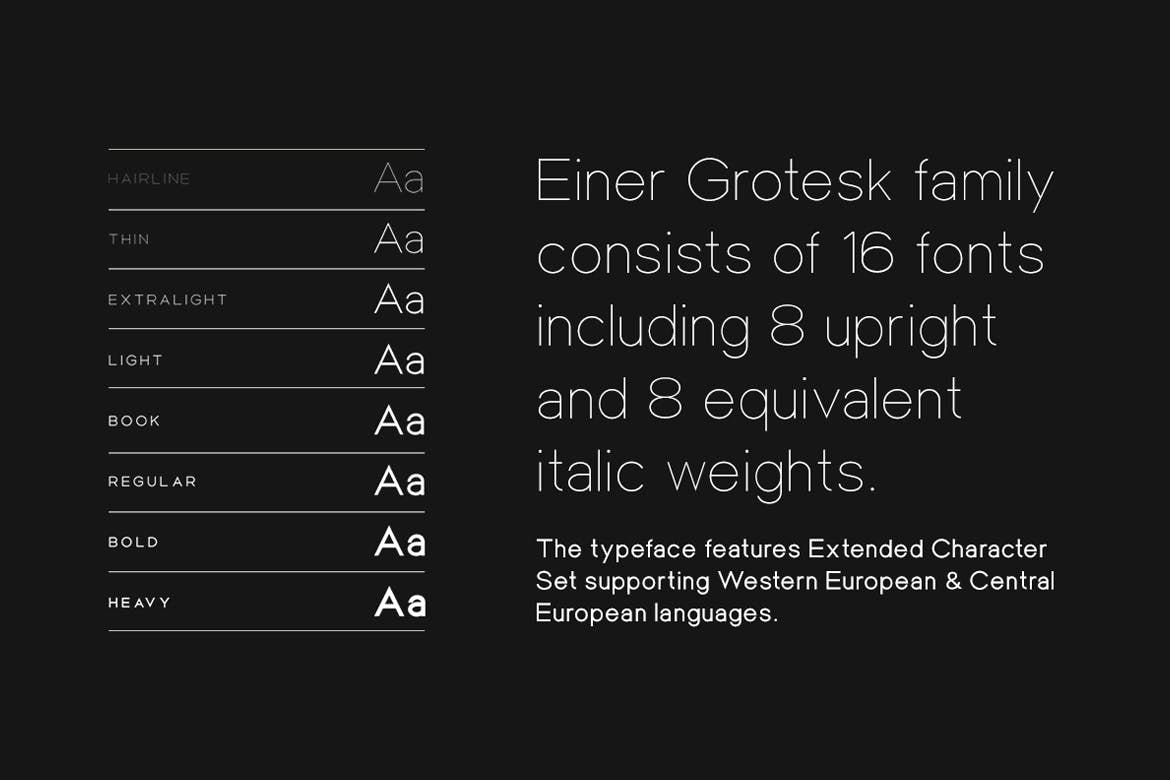 现代标识海报徽标logo设计无衬线英文字体 Einer Grotesk - Modern Sans-Serif Typeface_img_2