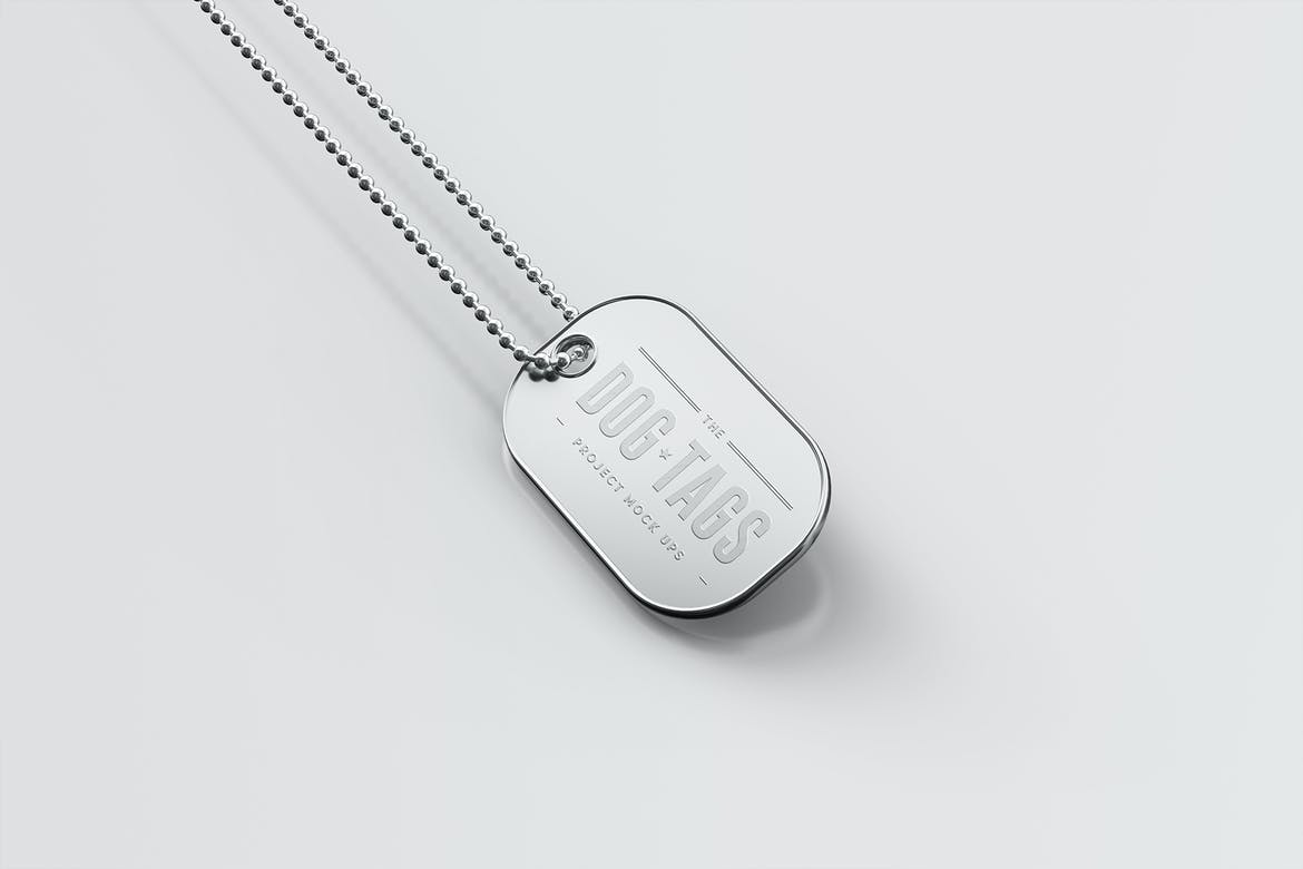 9款时尚金属宠物狗牌铭牌设计展示贴图PSD样机模板素材 Dog Tags Mockup_img_2