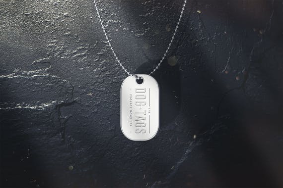 9款时尚金属宠物狗牌铭牌设计展示贴图PSD样机模板素材 Dog Tags Mockup_img_2