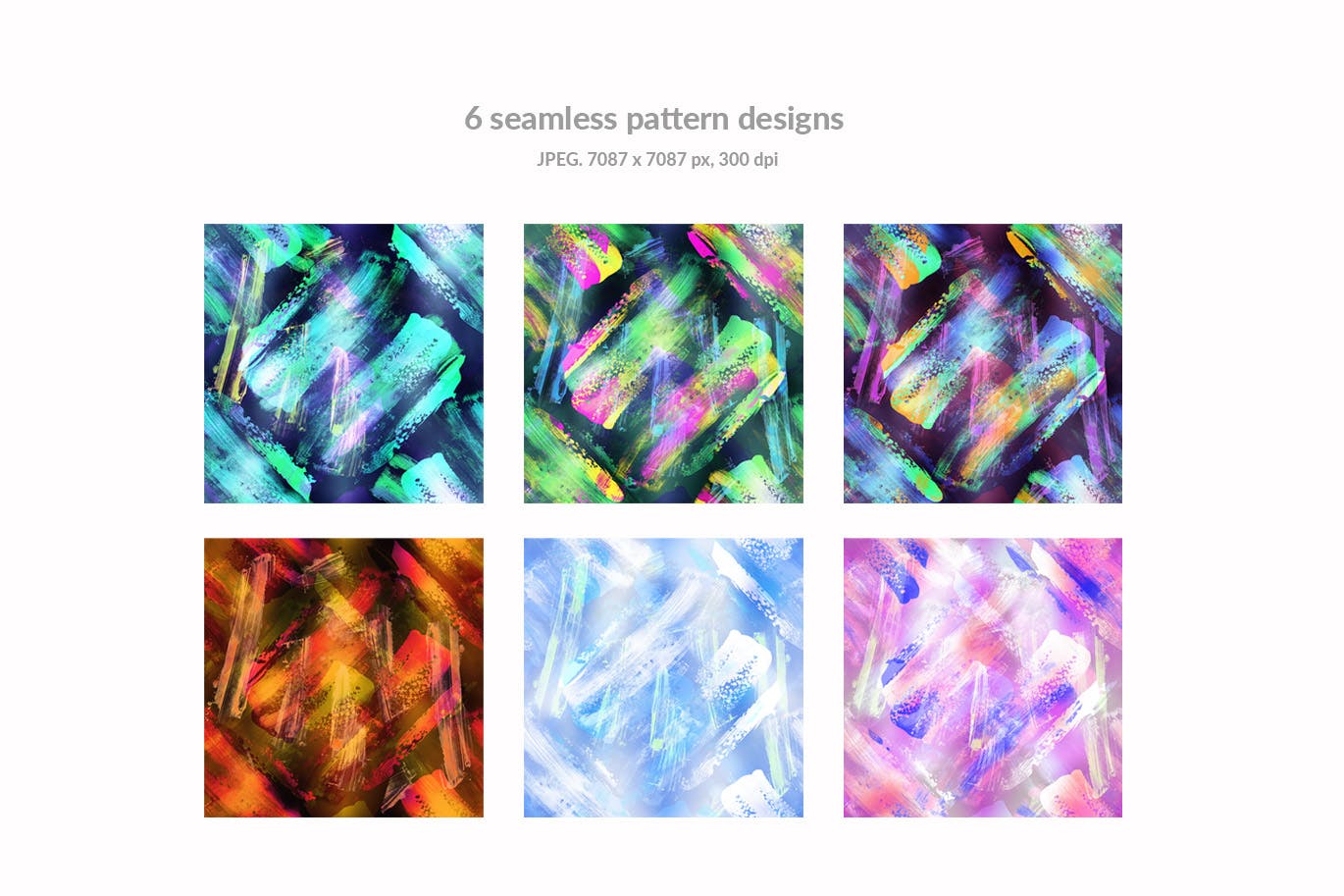 全息彩绘丙烯酸笔刷纹理背景图片 Painted Hologram Pattern Collection_img_2