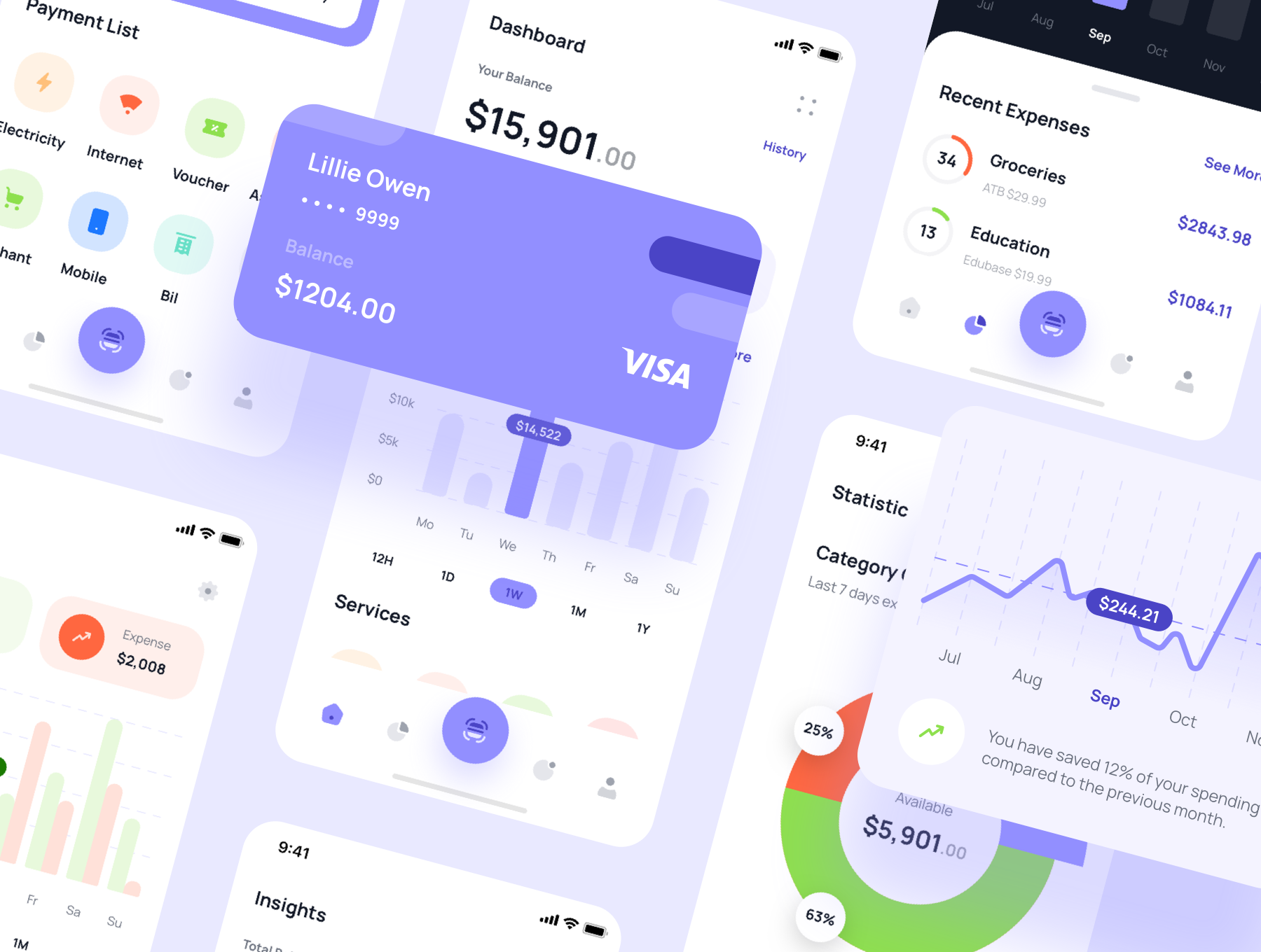 精美财务金融应用程序APP界面设计UI套件素材 Paybase - Finance App UI Kits_img_2