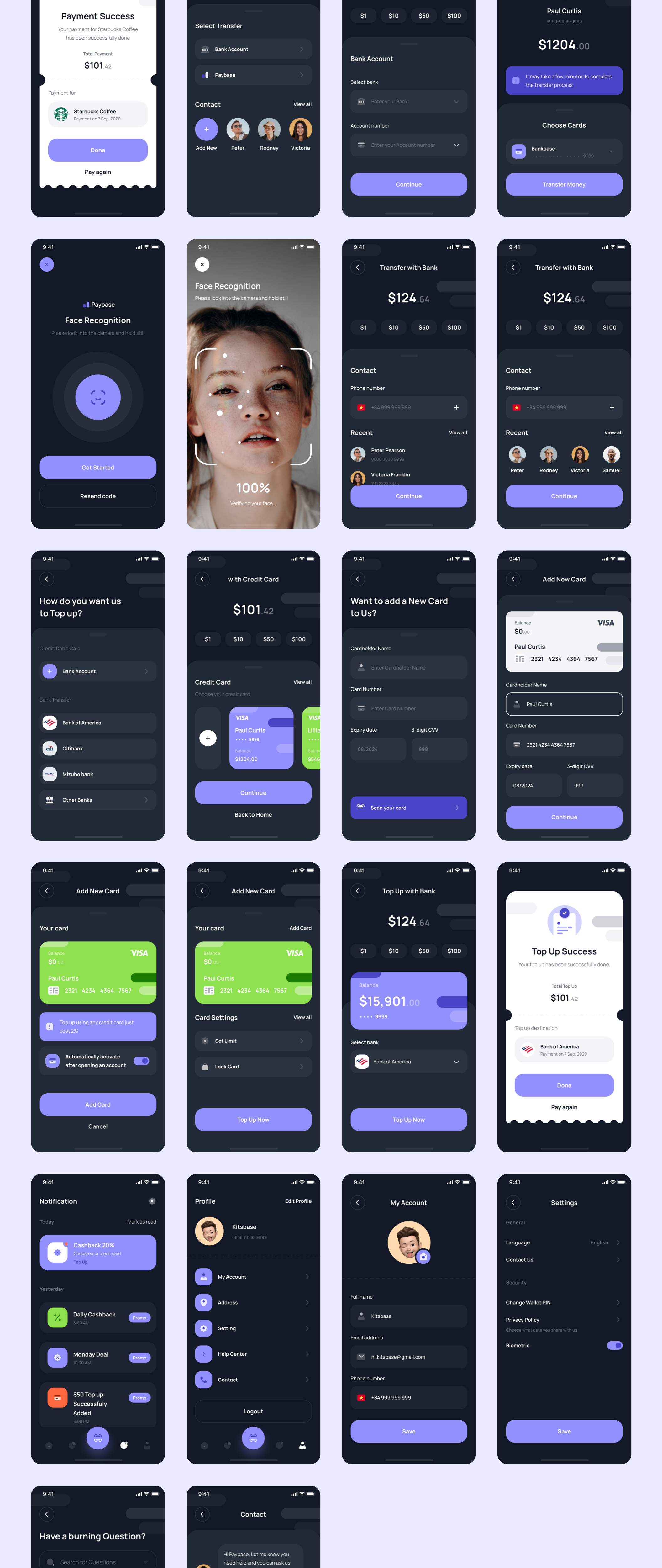 精美财务金融应用程序APP界面设计UI套件素材 Paybase - Finance App UI Kits_img_2