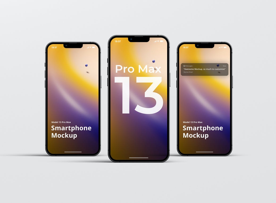 苹果iPhone13 Pro手机APP界面UI设计作品贴图PS样机素材展示模板 Phone 13 Pro Max Mockup_img_2