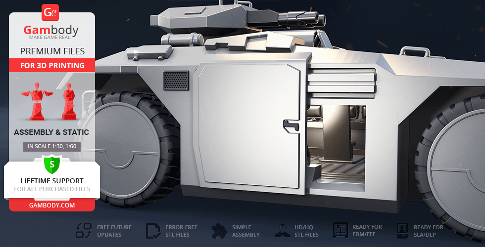 M577装甲运兵车3D打印模型素材 M577 Armoured Personnel Carrier – Assembly – 3D Print Model_img_1