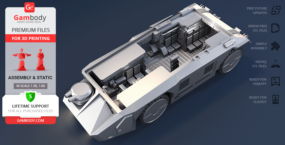 M577装甲运兵车3D打印模型素材 M577 Armoured Personnel Carrier – Assembly – 3D Print Model_img_1