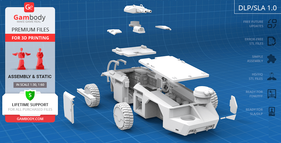 M577装甲运兵车3D打印模型素材 M577 Armoured Personnel Carrier – Assembly – 3D Print Model_img_1